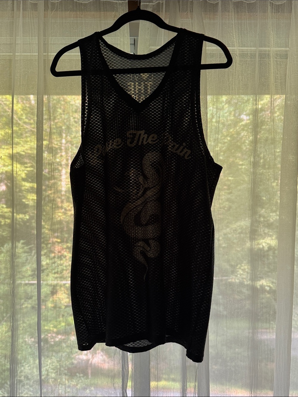Black Mesh Love the Pain Reptile Tank Top
